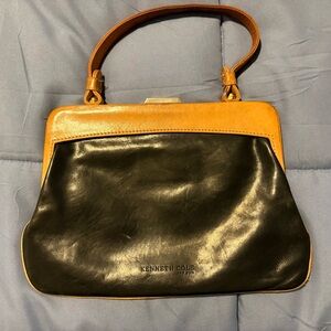 Vintage Kenneth Cole Two-Tone Black and Tan Handbag